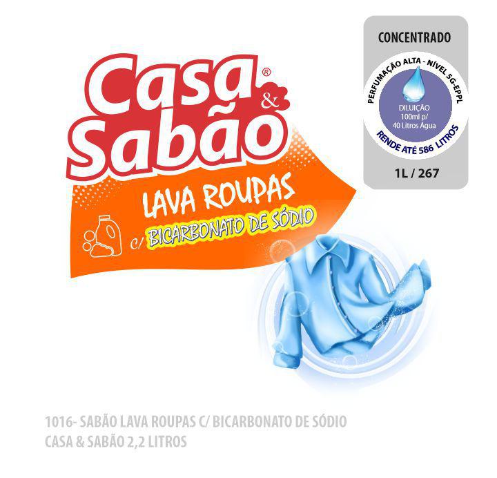 1016-PP-Q1 - Sabão Lava Roupas Casa e Sabão 2,2 Litros