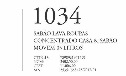 1034 - Sabão Lava Roupas Casa e Sabão - Q3 - P1 - Movem