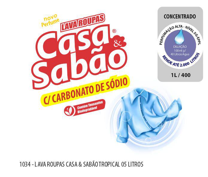 1034-PP-Q1 - Sabão Lava Roupas Casa e Sabão 05 Litros