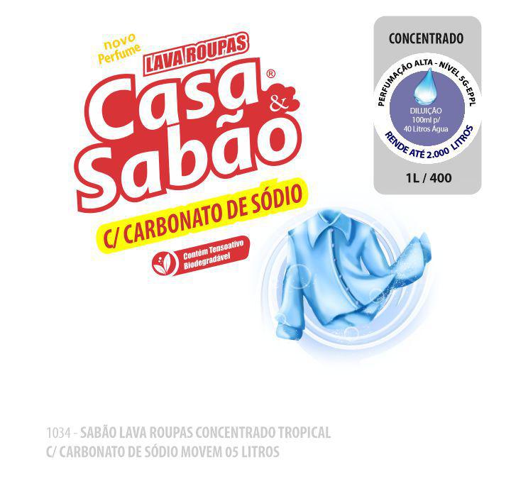 1034-PP-Q1 - Sabão Lava Roupas Casa e Sabão 05 Litros