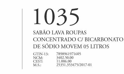 1035 - Sabão Lava Roupas Bicarbonato Sódio - Q3 - P1 - Movem