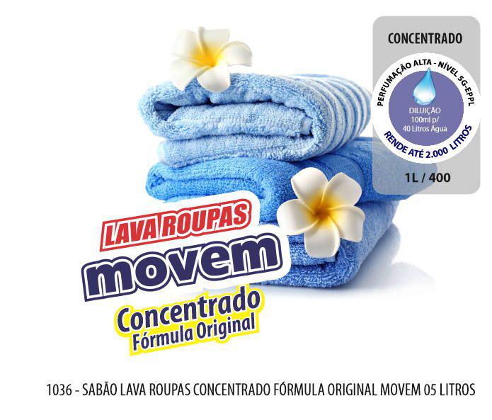 1036-PP-Q1 - Sabão Lava Roupas Fórmula Original Movem 05 Litros