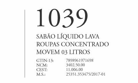 1039 - Sabão Lava Roupas Bicarbonato Sódio - Q3 - P1 - Movem