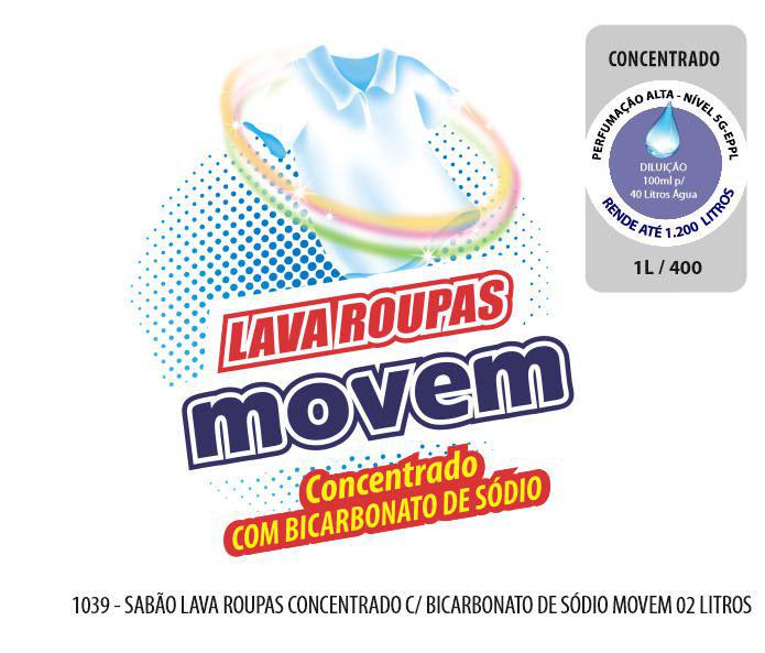 1039-PP-Q1 - Sabão Lava Roupas com Bicarbonato de Sódio Movem 03 litros