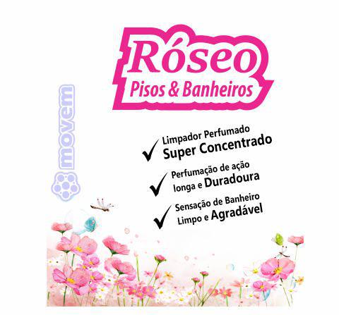 1043 - Roseo Limpador Perfumado Concentrado - Q1 - P1 - Movem