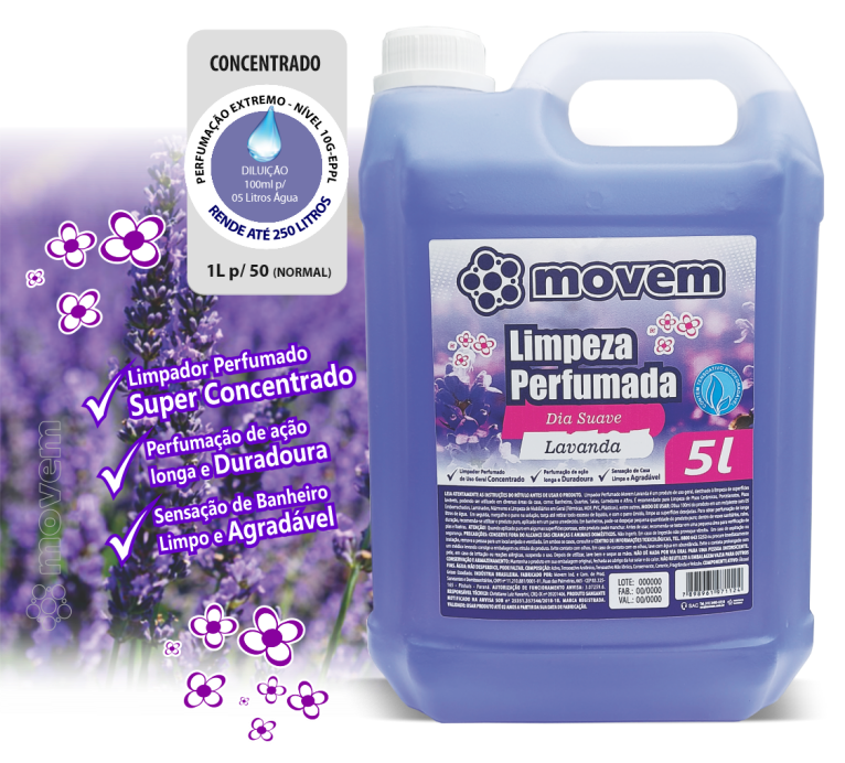 1046 - Limpador Ultra Perfumado Lavanda Gley Movem 05 Litros - PNG