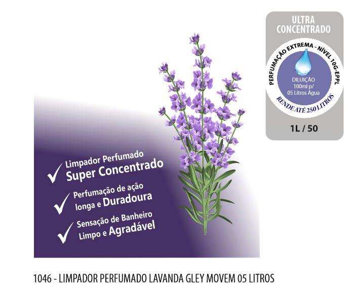 1046-PP-Q1 - Limpador Perfumado Lavanda Gley Movem 05 Litros