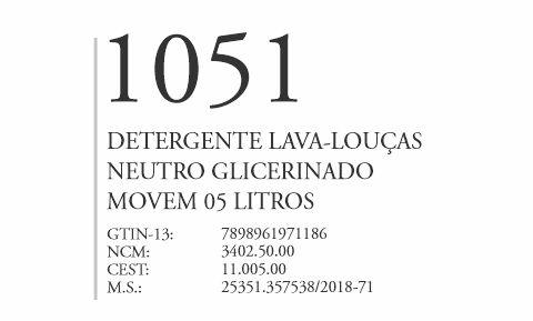 1051 - Detergente Lava Louças - Q3 - P1 - Movem