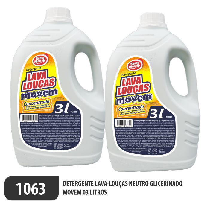 1063-PP-Q1 - Detergente Lava Louças Neutro Glicerinado Movem 05 Litros