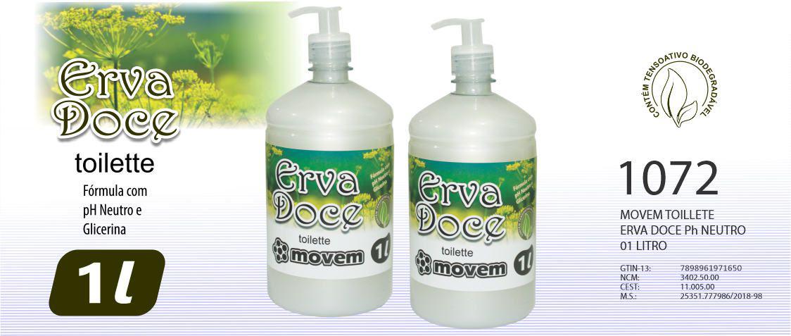 Movem Toilette Erva Doce Ph Neutro e Glicerina 01 Litro (Cód. 1072)