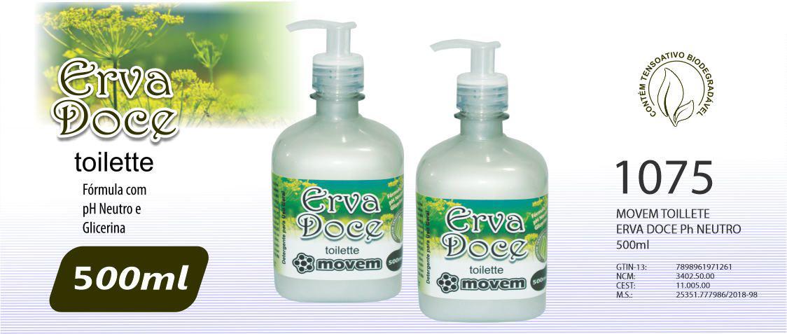 Movem Toilette Erva Doce Ph Neutro e Glicerina 500ml (Cód. 1075)