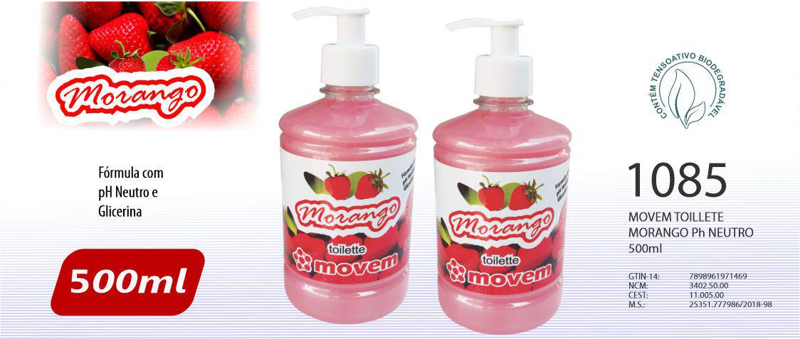 Movem Toilette Morango Ph Neutro e Glicerina 500ml (Cód. 1085)