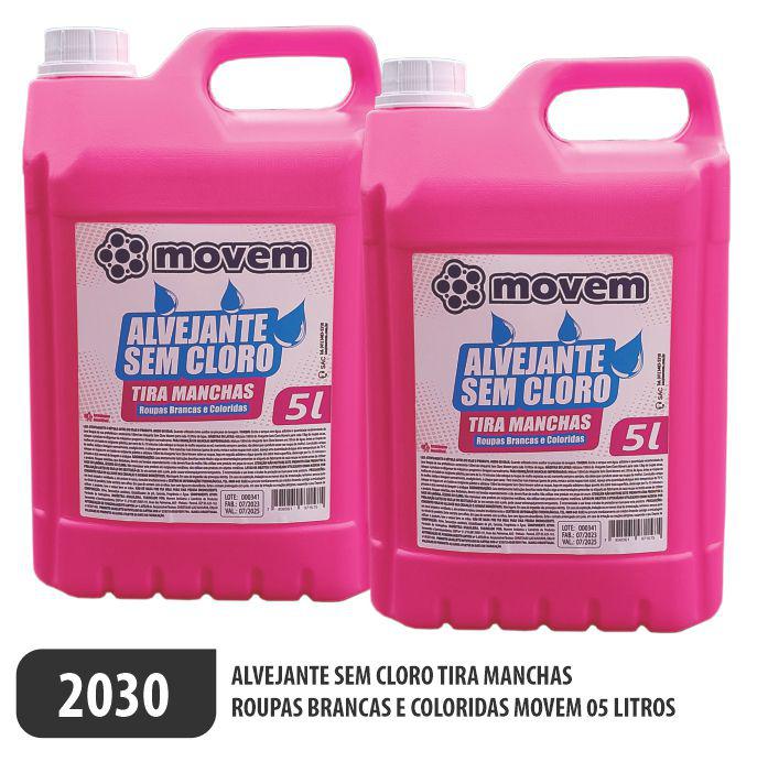 2030 - Alvejante Sem Cloro Tira Manchas Roupas Brancas e Coloridas Movem