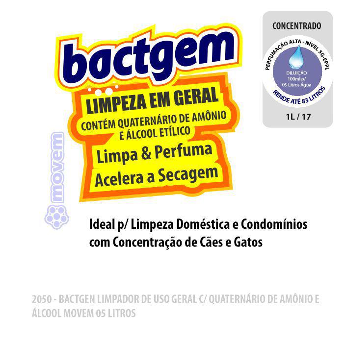 2050-PP-Q1 - Bactgem Limpador de Uso Geral Movem 05 Litros